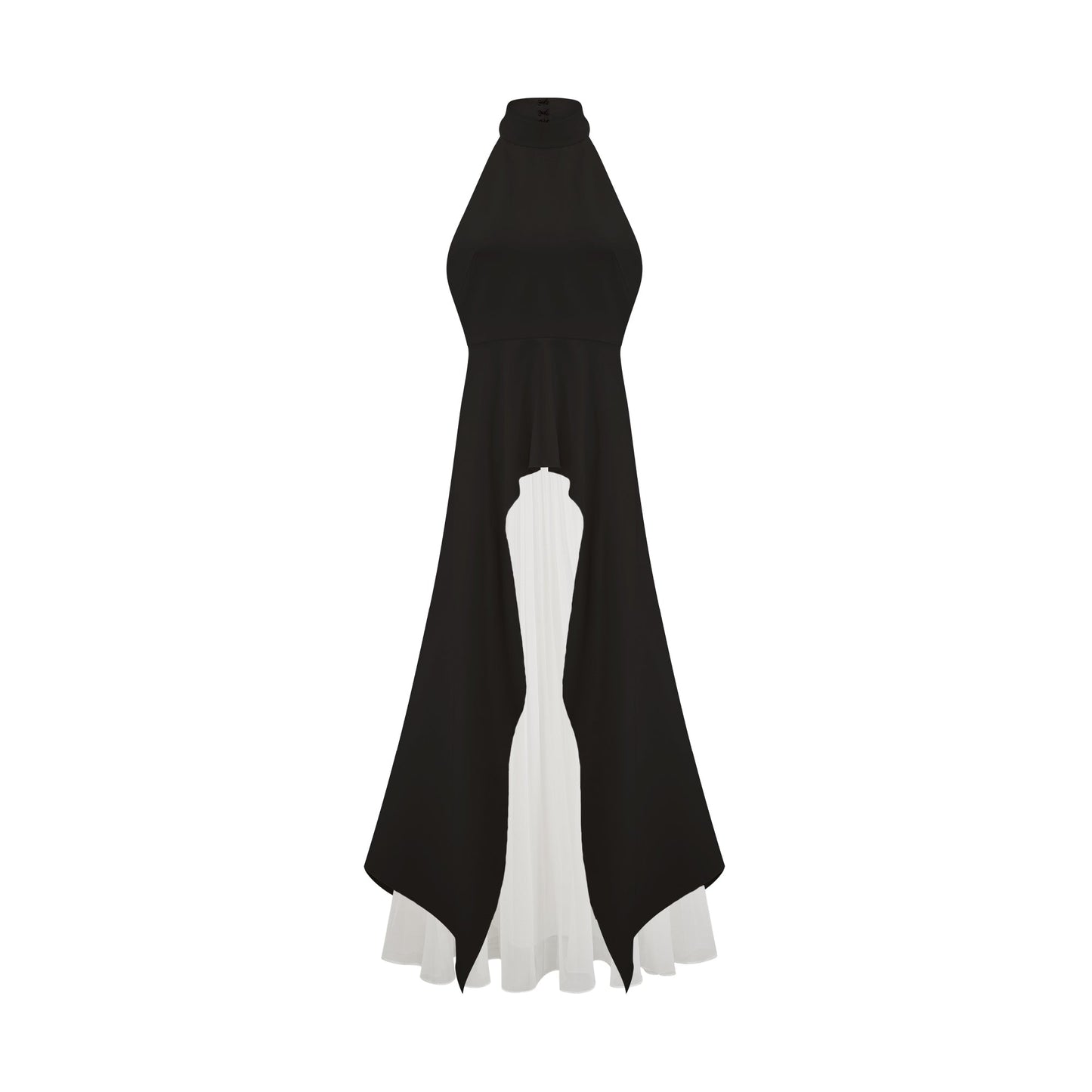 Inés | Vestido largo de capas con cuello halter
