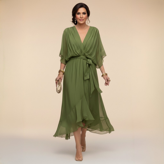 Arabella | Vestido de Silueta Fluida con Escote en V