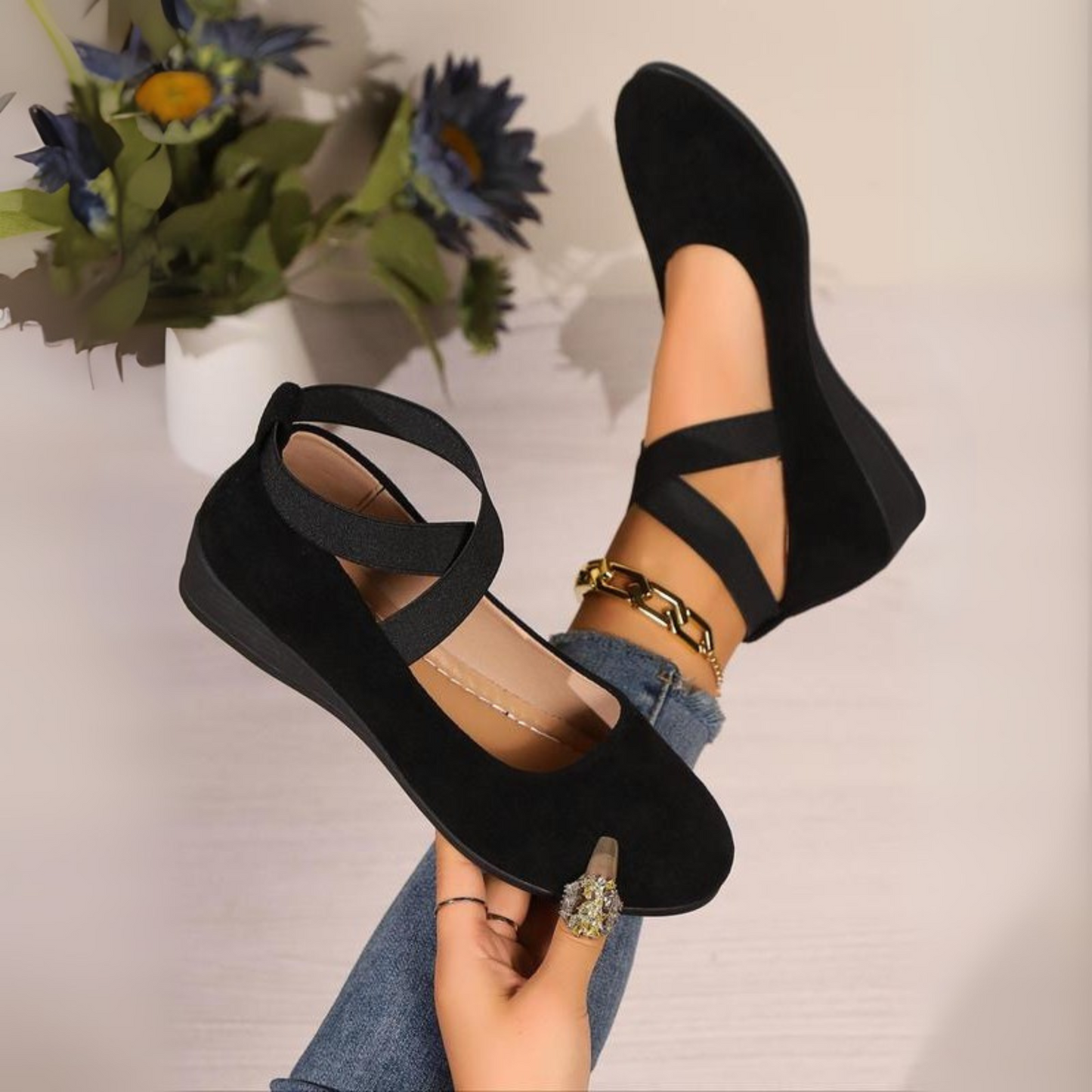 Calerinne | Zapatos Bailarina de Cuña Cerrada