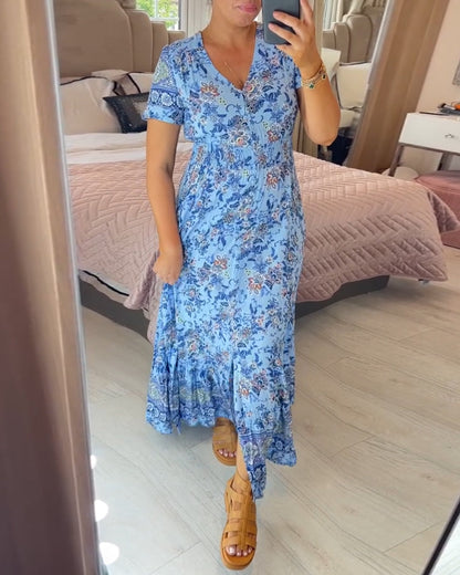 Vestido Floral con Escote en V