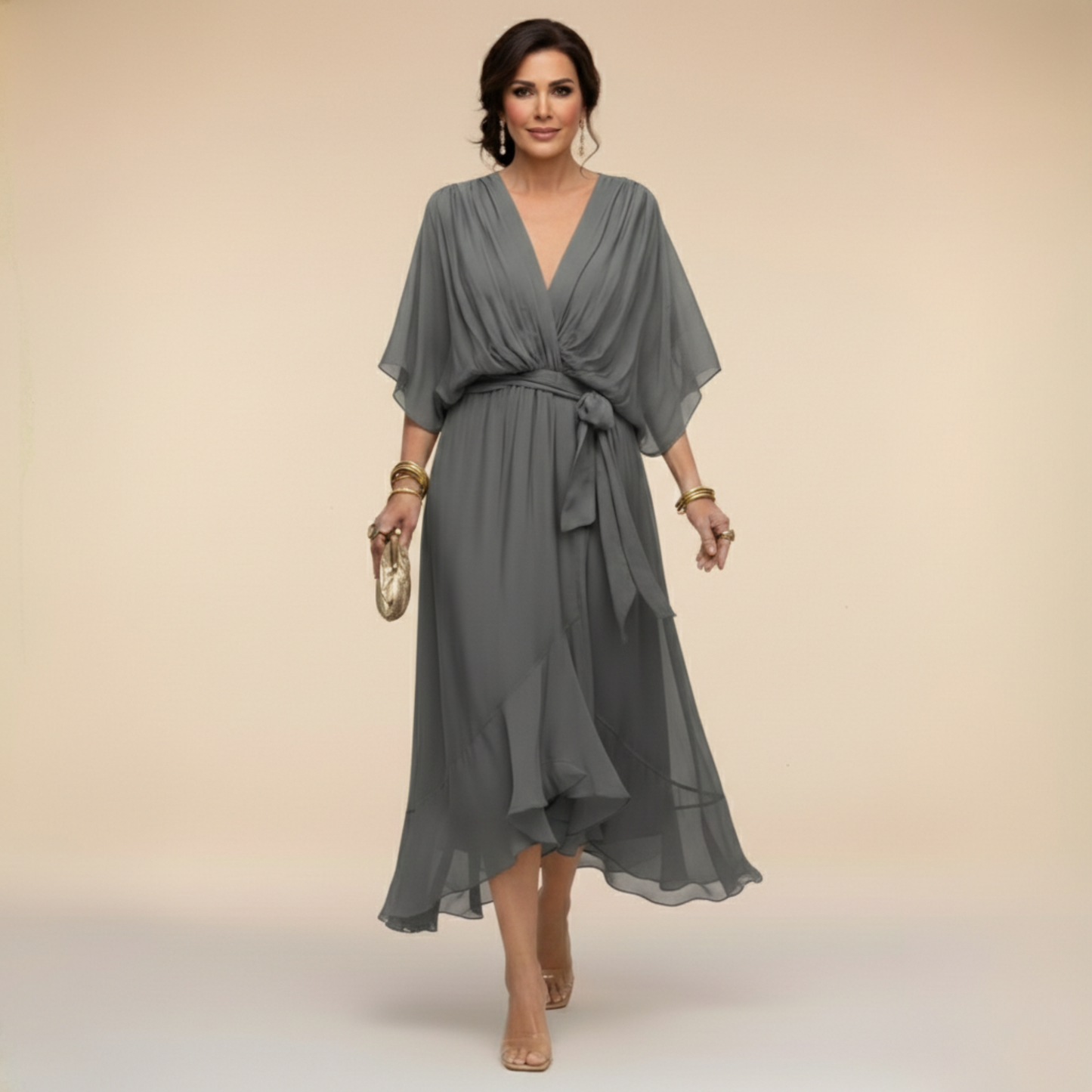 Arabella | Vestido de Silueta Fluida con Escote en V