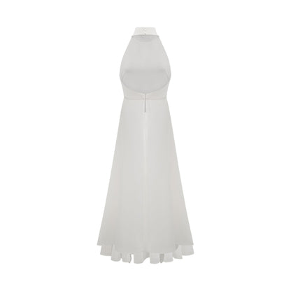 Inés | Vestido largo de capas con cuello halter