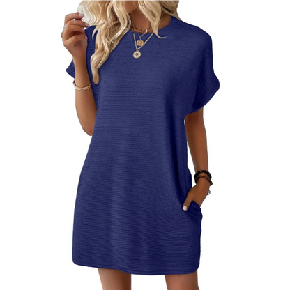 EVA – Vestido de Verano Minimalista Casual con Cuello Redondo