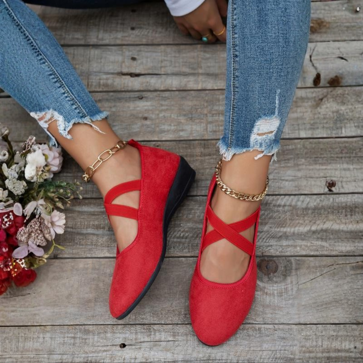 Calerinne | Zapatos Bailarina de Cuña Cerrada
