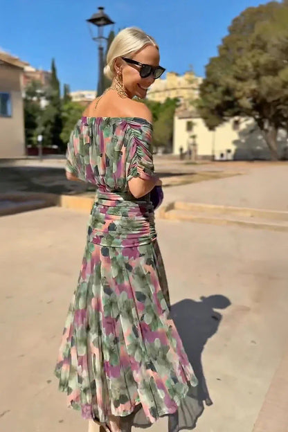 VERO -  ELEGANTE VESTIDO DE FIESTA CON CUELLO EN V