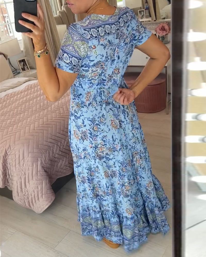 Vestido Floral con Escote en V
