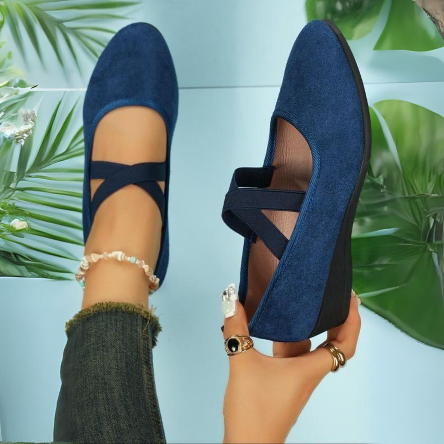 Calerinne | Zapatos Bailarina de Cuña Cerrada