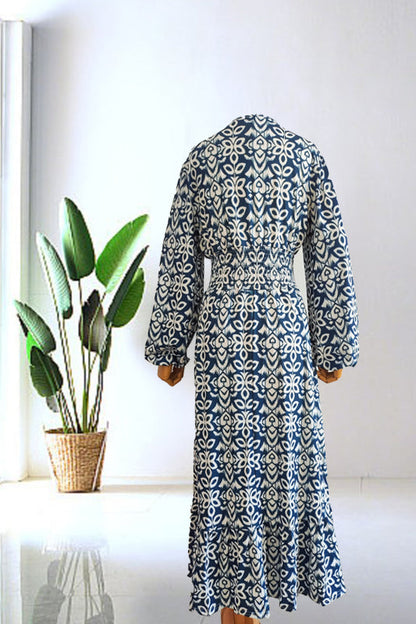 Isabel - Vestido Largo Estampado · Escote V · Estilo Boho