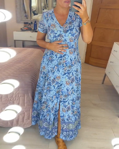 Vestido Floral con Escote en V