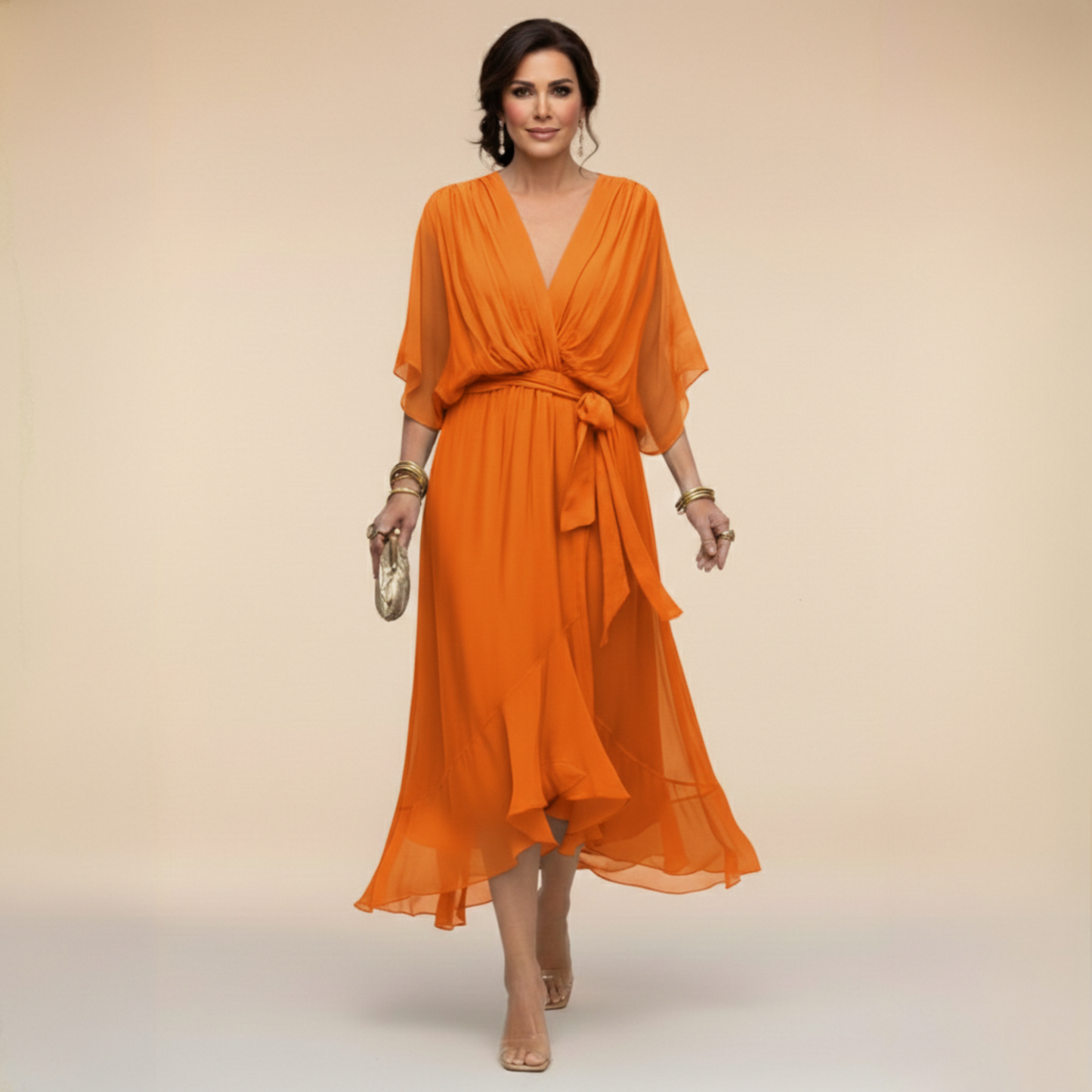 Arabella | Vestido de Silueta Fluida con Escote en V
