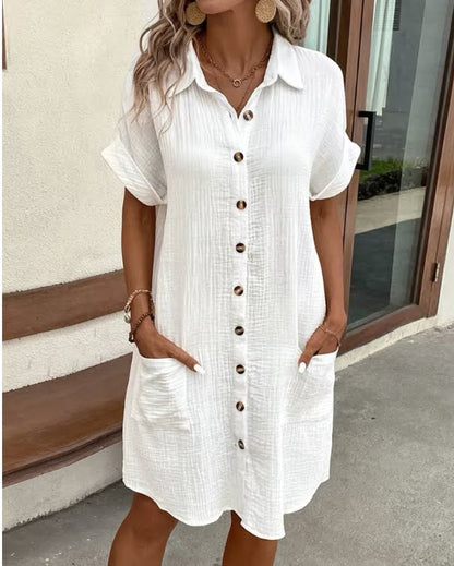 Sofia | Minivestido Lino Camisero Botones