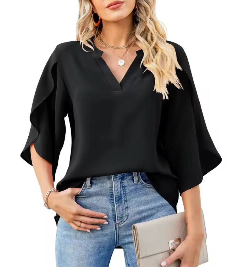 Sofí – Blusa Manga Mariposa con Escote en V