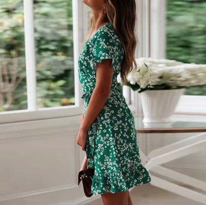 Ana — Vestido Floral Bohemio con Volantes
