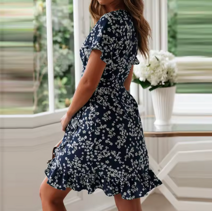 Ana — Vestido Floral Bohemio con Volantes