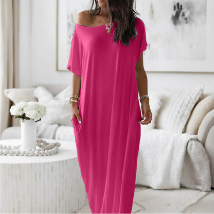 Alicia - Vestido Casual Asimétrico Hombro Descubierto