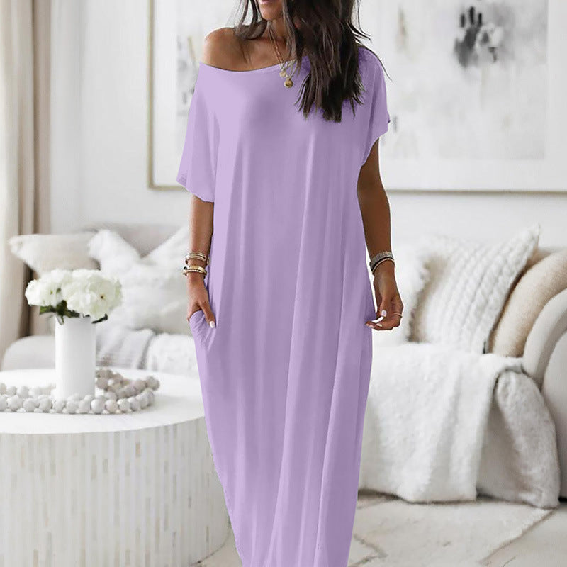 Alicia - Vestido Casual Asimétrico Hombro Descubierto