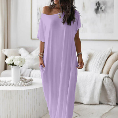 Alicia - Vestido Casual Asimétrico Hombro Descubierto
