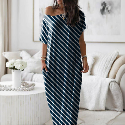 Alicia - Vestido Casual Asimétrico Hombro Descubierto