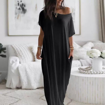 Alicia - Vestido Casual Asimétrico Hombro Descubierto