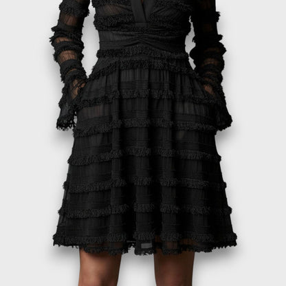 MARÍA - VESTIDO MIDI CON FLECOS