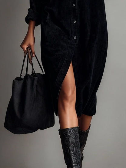 Vestido Midi de Pana Holgado