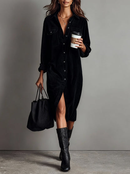 Vestido Midi de Pana Holgado
