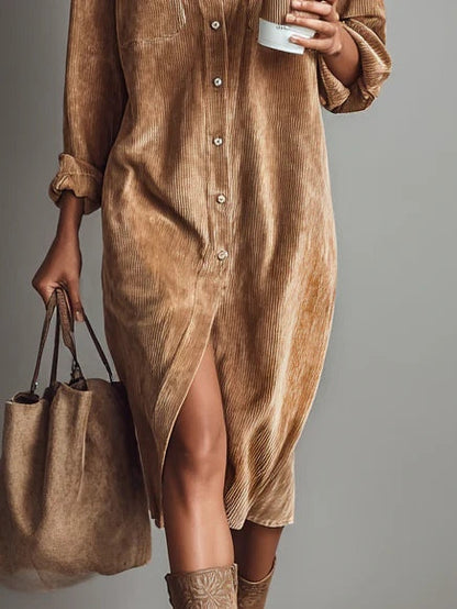 Vestido Midi de Pana Holgado