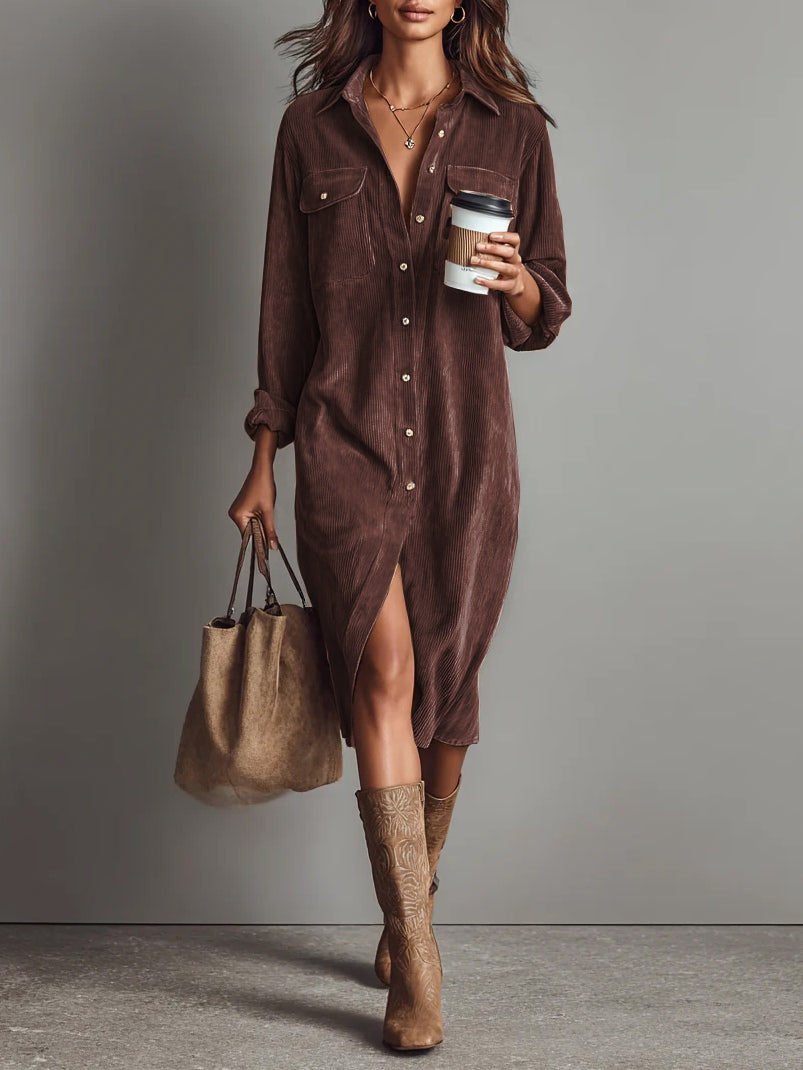 Vestido Midi de Pana Holgado