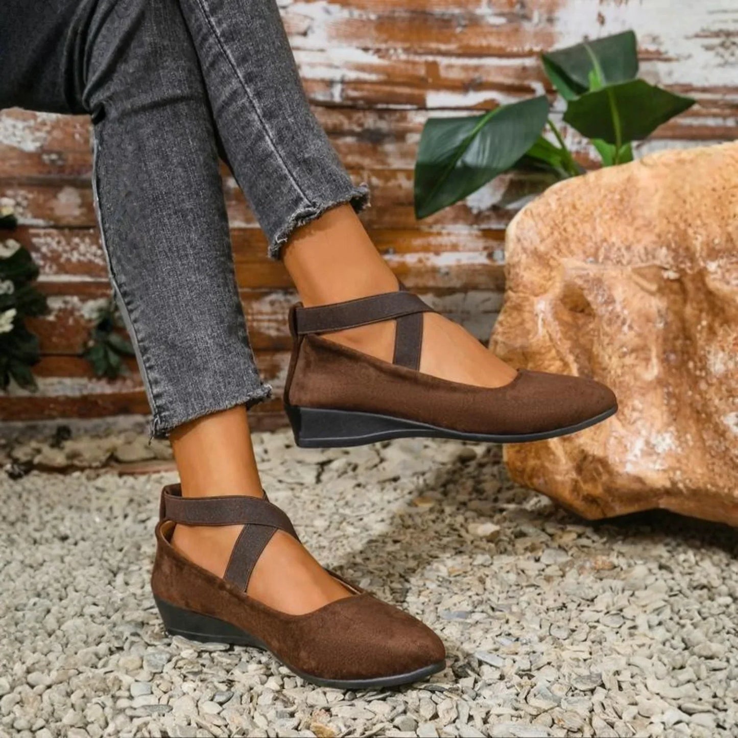 Calerinne | Zapatos Bailarina de Cuña Cerrada