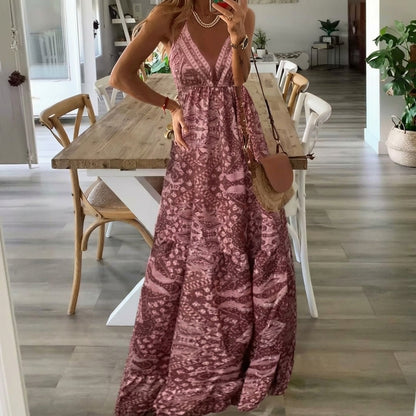Valeria | Maxi Boho Floral de Verano con Escote V