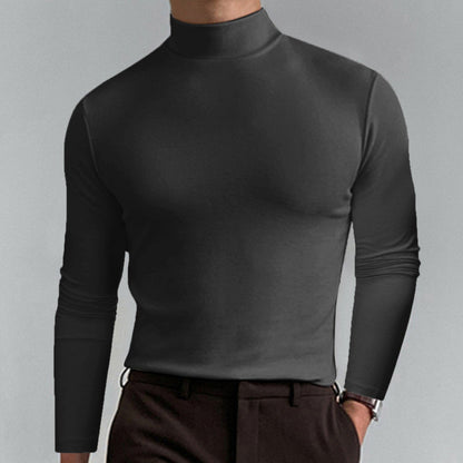Camiseta de Cuello Alto Slim Fit — Tejido Suave y Transpirable
