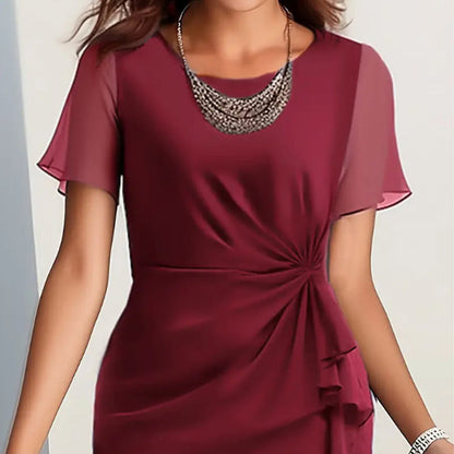 Vestido Elegante de Color Liso