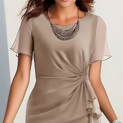 Vestido Elegante de Color Liso