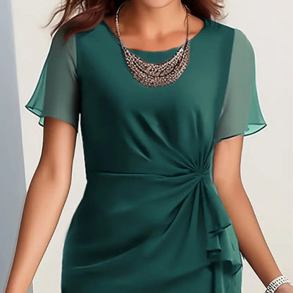 Vestido Elegante de Color Liso